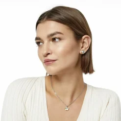 Brighton Entrata Square Short Necklace Silver-Gold Discount