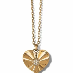 Brighton Esprit Heart Large Necklace Gold New