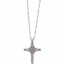 Brighton Eternal Cross Necklace Silver-Red Discount