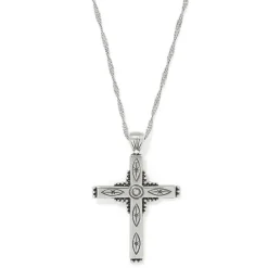 Brighton Eternal Cross Necklace Silver-Red Discount