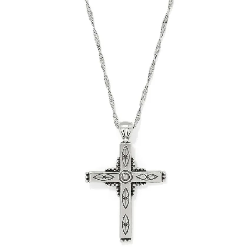 Brighton Eternal Cross Necklace Silver-Red Discount