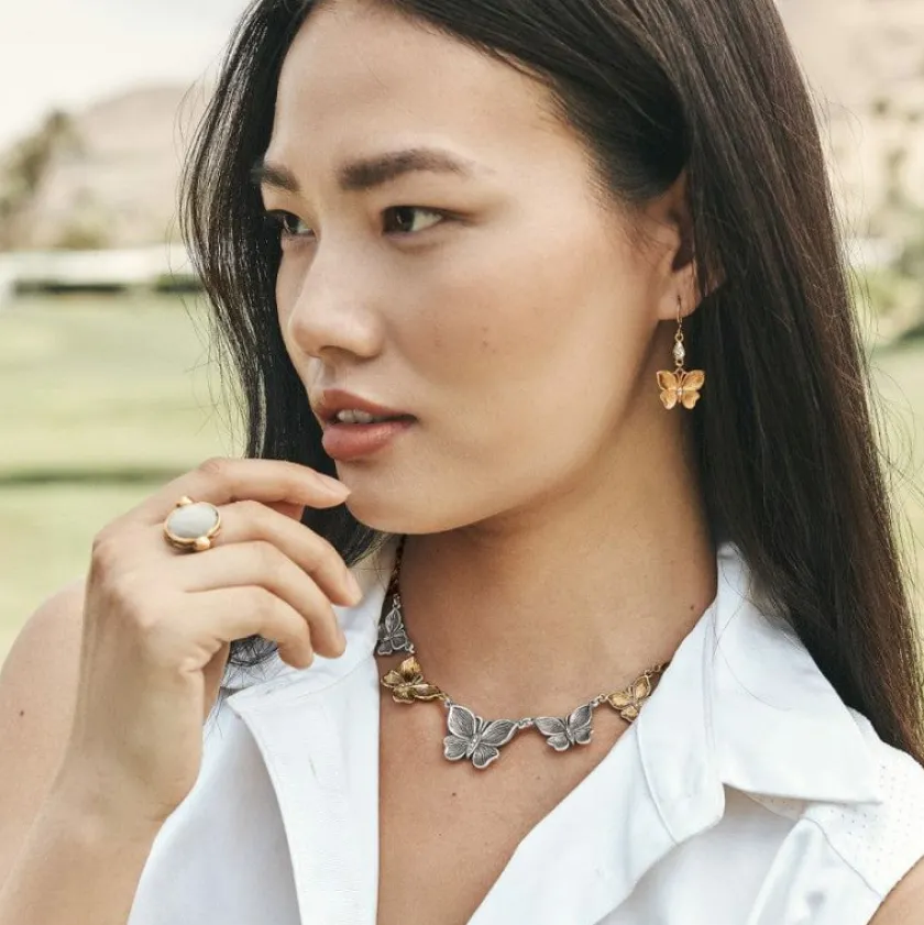 Brighton Everbloom Flutter Collar Necklace Silver-Gold Clearance