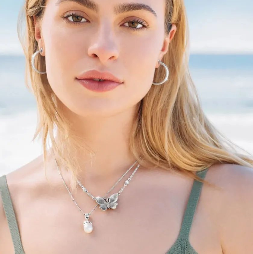 Brighton Everbloom Flutter Pendant Necklace Silver Clearance