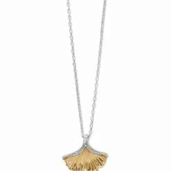 Brighton Everbloom Ginkgo Necklace Silver-Gold Discount