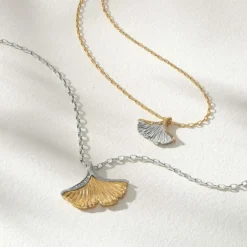 Brighton Everbloom Ginkgo Necklace Silver-Gold Discount