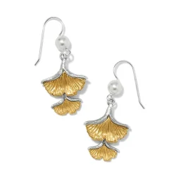 Brighton Everbloom Ginko Pearl French Wire Earrings Silver-Gold Sale