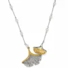 Brighton Everbloom Ginko Pearl Necklace Silver-Gold Clearance