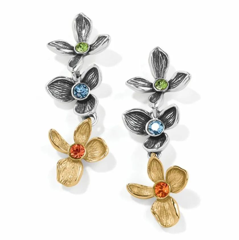 Brighton Everbloom Jardin Post Drop Earrings Silver-Gold Clearance