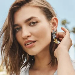 Brighton Everbloom Jardin Post Drop Earrings Silver-Gold Clearance