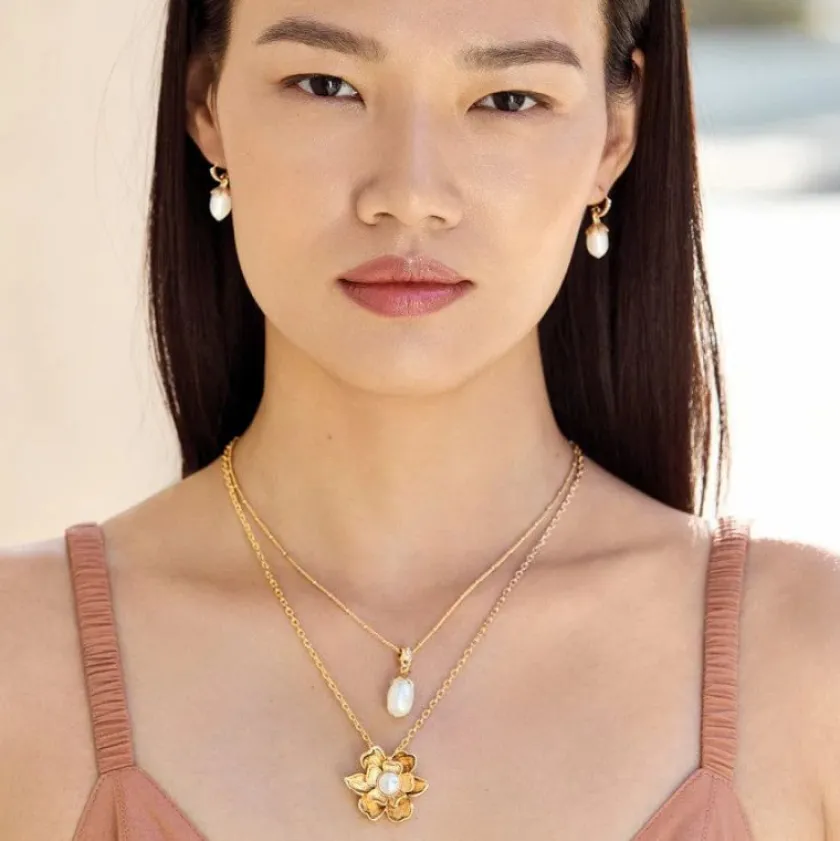Brighton Everbloom Pearl Drop Necklace New