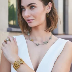 Brighton Everbloom Petals Two Tone Necklace Silver-Gold New