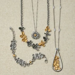 Brighton Everbloom Teardrop Necklace Silver-Gold Discount