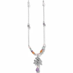 Brighton Everbloom Trellis Drop Necklace Silver-Multi Fashion