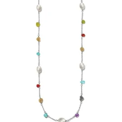 Brighton Eye Candy Pearl Long Necklace Silver-Pearl Sale