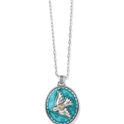 Brighton Fashionista Bird Pendant Necklace Silver-Blue Clearance
