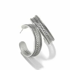 Brighton Ferrara Siena Large Hoop Earrings Silver Fashion