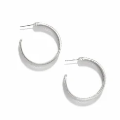 Brighton Ferrara Siena Large Hoop Earrings Silver Fashion