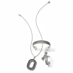 Brighton Ferrara Siena Large Hoop Earrings Silver Fashion