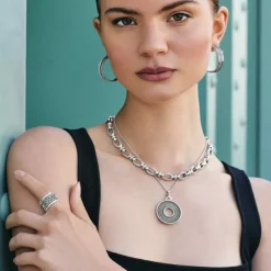 Brighton Ferrara Siena Round Necklace Silver Discount