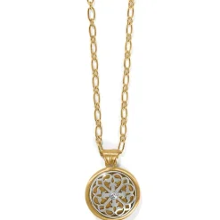 Brighton Ferrara Two Tone Luce Large Pendant Necklace Silver-Gold Sale