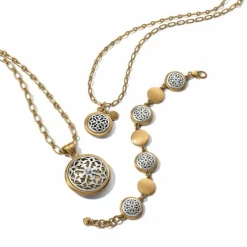 Brighton Ferrara Two Tone Luce Large Pendant Necklace Silver-Gold Sale