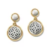 Brighton Ferrara Two Tone Luce Post Drop Earrings Silver-Gold Discount