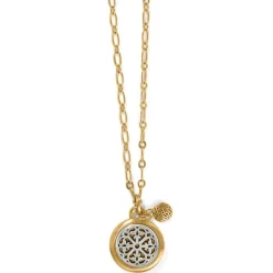 Brighton Ferrara Two Tone Luce Small Pendant Necklace Silver-Gold Outlet