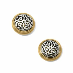 Brighton Ferrara Two Tone Post Earrings Silver-Gold Discount