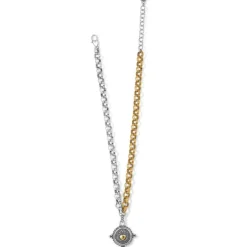 Brighton Ferrara Virtue Winged Heart Statement Necklace Silver-Gold Online