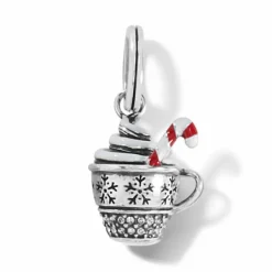 Brighton Festive Mug Charm Silver-Red Hot