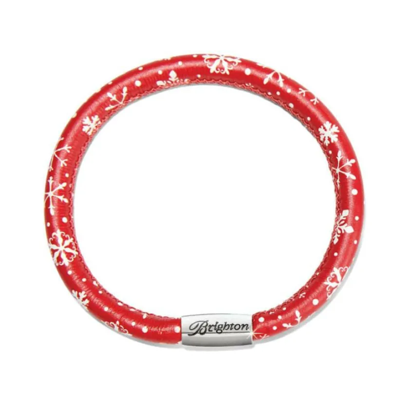 Brighton Festive Snowflakes Woodstock Bracelet Red Hot