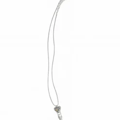 Brighton Floating Heart Badge Clip Necklace Silver-Gold Hot