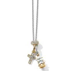 Brighton Flocked Christmas Tree Charm Gold-White Discount