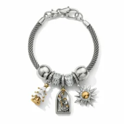 Brighton Flocked Christmas Tree Charm Gold-White Discount