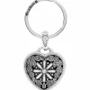 Brighton Floral Heart Key Fob Silver Best