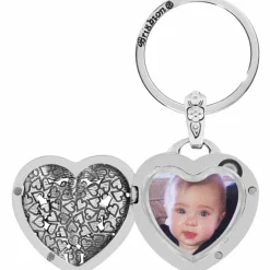 Brighton Floral Heart Key Fob Silver Best
