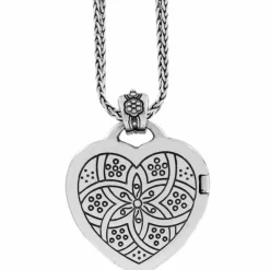 Brighton Floral Heart Locket Necklace Silver Online