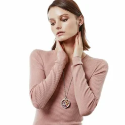Brighton Flower Duet Shaker Necklace Silver-Gold Outlet