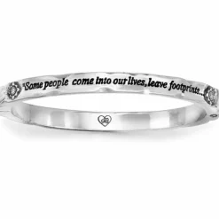 Brighton Footprints Hinged Bangle Silver Discount