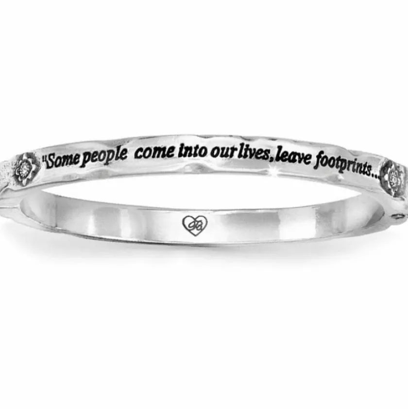 Brighton Footprints Hinged Bangle Silver Discount