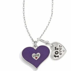 Brighton Forever Be Loved Necklace Silver-Red Clearance