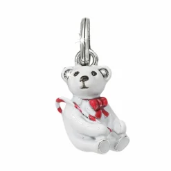 Brighton Frosty Christmas Bear Charm Silver-White Hot