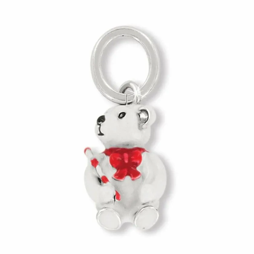 Brighton Frosty Christmas Bear Charm Silver-White Hot