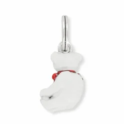 Brighton Frosty Christmas Bear Charm Silver-White Hot