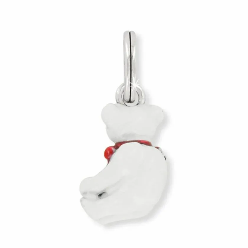 Brighton Frosty Christmas Bear Charm Silver-White Hot
