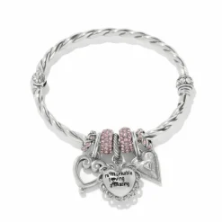 Brighton Full of Hearts Charm Bangle Silver-Pink Sale