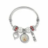 Brighton Full Of Love Charm Bangle Silver-Red Discount