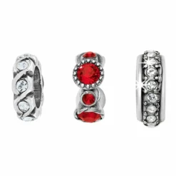Brighton Full Of Love Charm Bangle Silver-Red Discount