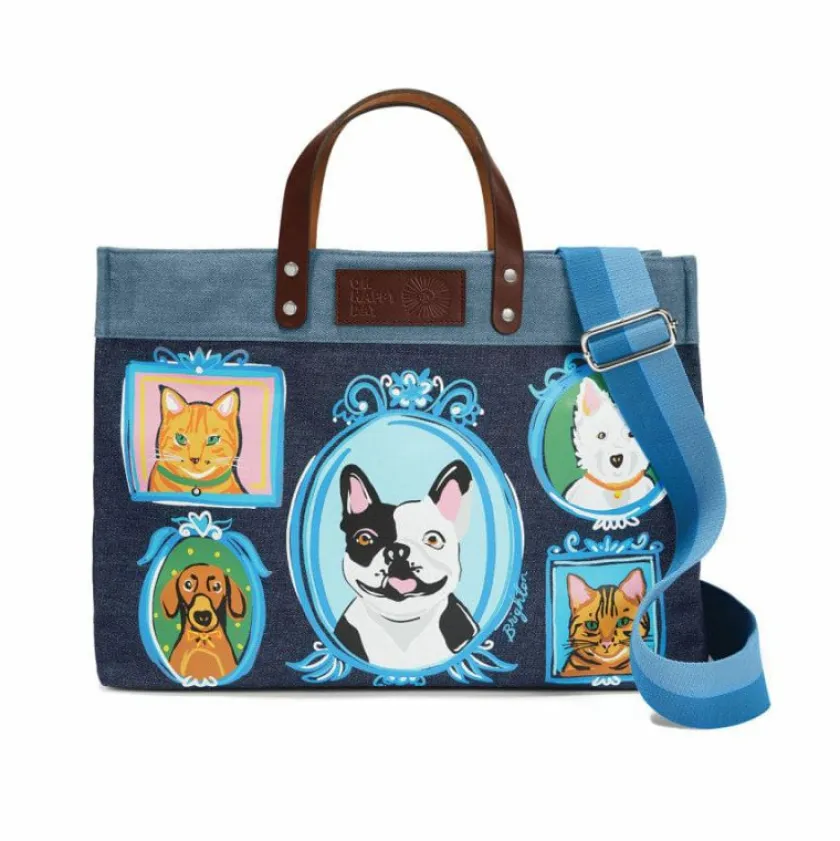 Brighton Fur Family East West Denim Denim Tote Multi Discount