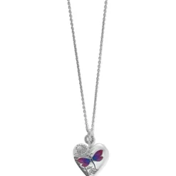 Brighton Garden's Splendour Dragonfly Necklace Silver-Multi New